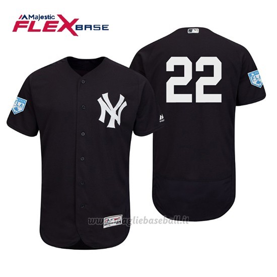 Maglia Baseball Uomo New York Yankees Jacoby Ellsbury Flex Base Entrenamiento De Primavera 2019 Blu
